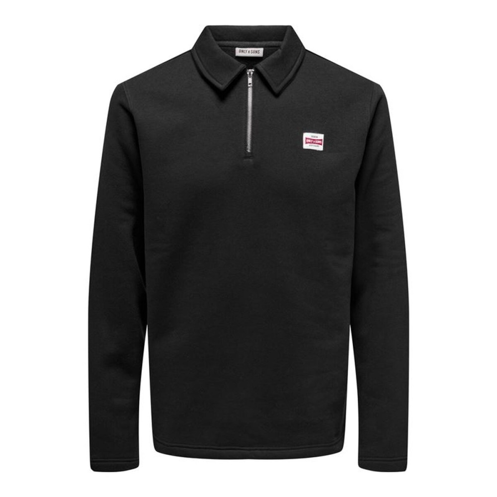 Hanorac fără Glugă Bărbați Only & Sons Onsdawson Reg Halfzip Sweat Negru