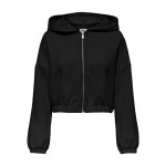 Vestă Only Onlscarlett Ls Elastic Zip Hood Swt Noos Negru