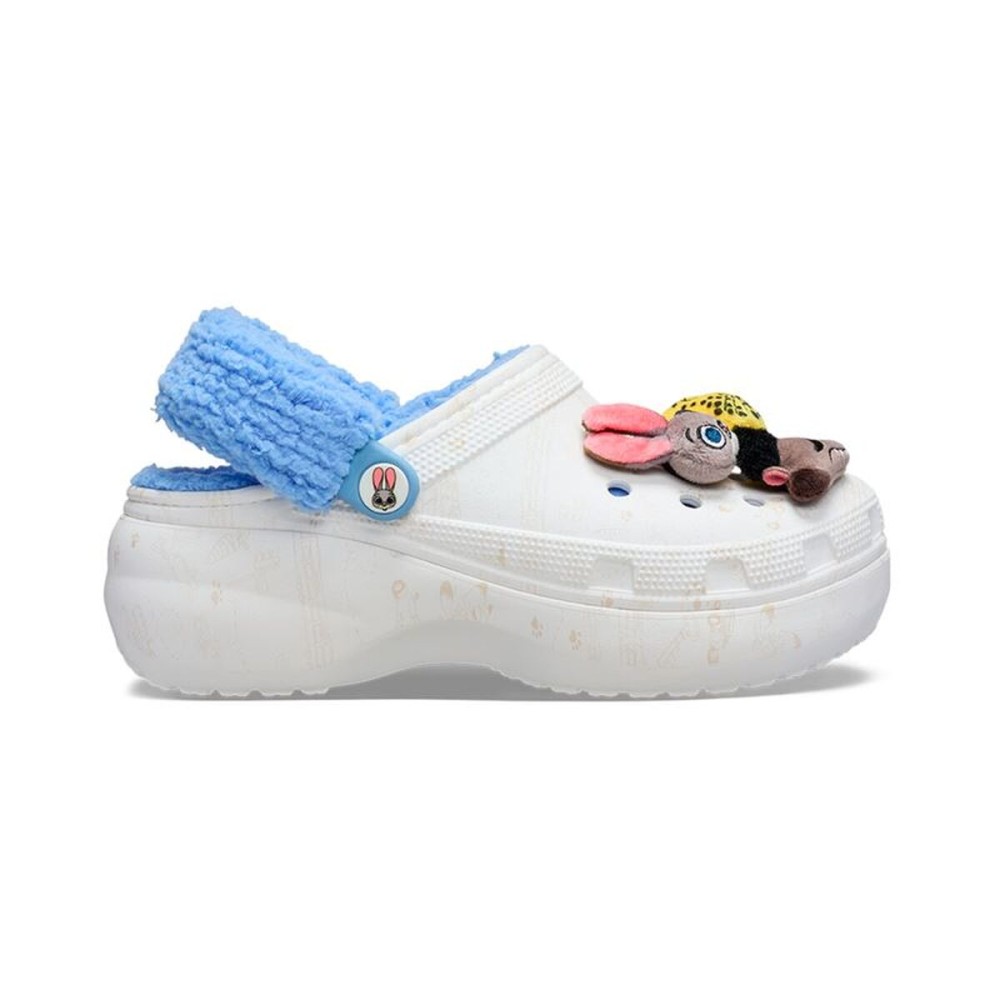 Saboți Crocs Zootopia Lined Platform Clog W Alb