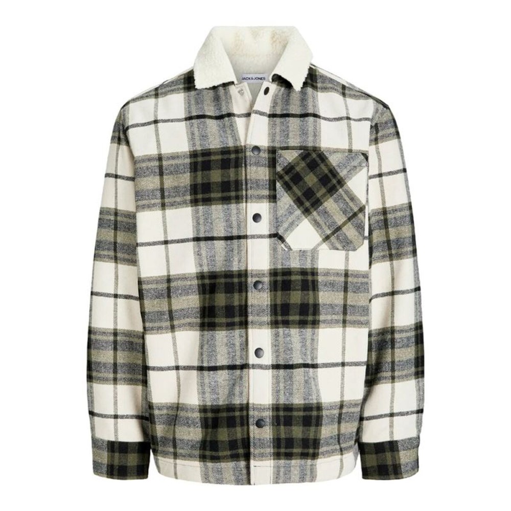 Cămașă cu Mânecă Lungă Bărbați Jack & Jones Jjzac Teddy Overshirt Ls Măslină