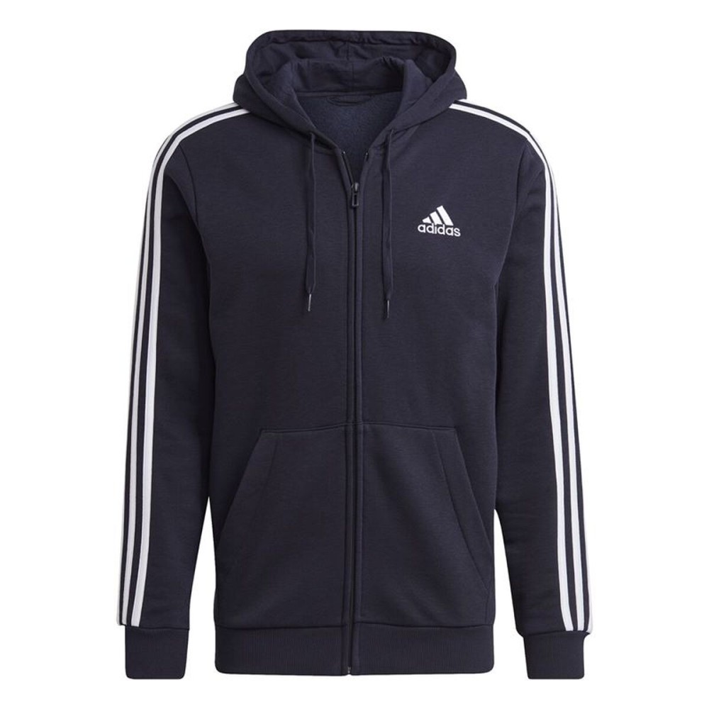 Hanorac cu Glugă Bărbați Adidas 3S Fl Fz Hd Albastru închis