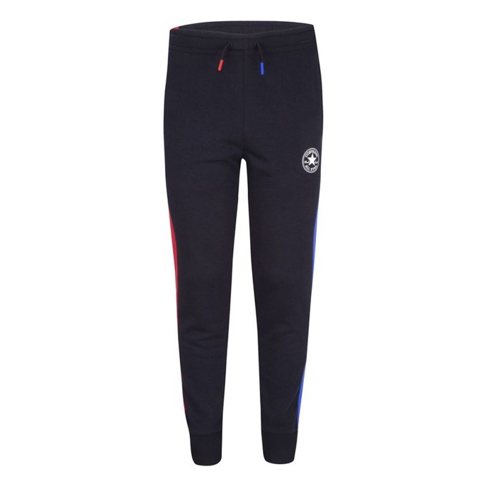 Pantaloni lungi de sport Converse Throwback Side Stripe Negru