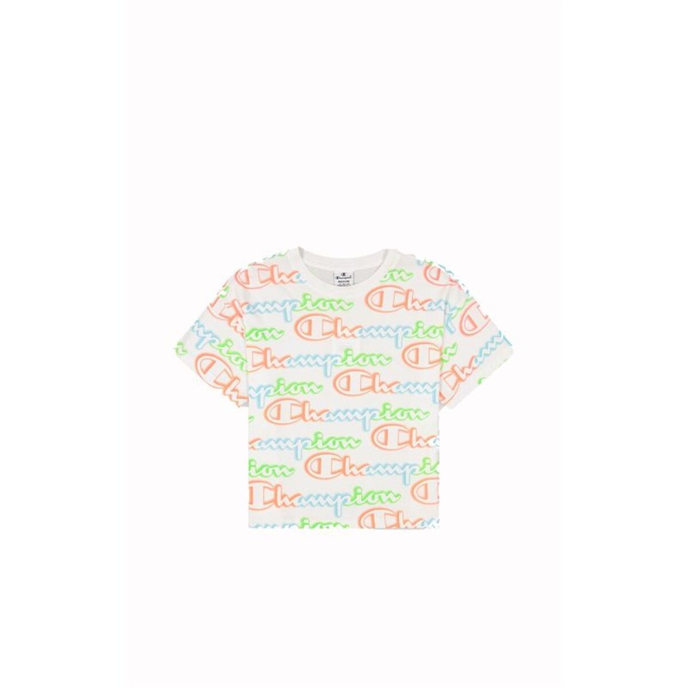 Tricou cu Mânecă Scurtă Femei Champion Crewneck Croptop Alb