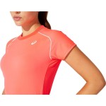 Tricou Sport cu Mânecă Scurtă Asics Court Piping W Coral