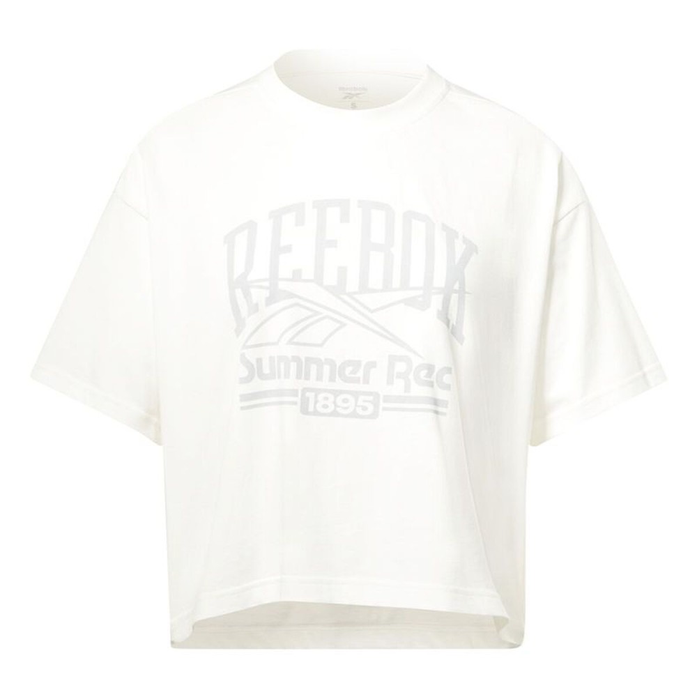Tricou cu Mânecă Scurtă Femei Reebok Graphic Logo Alb