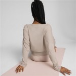 Hanorac fără Glugă Femei Puma Studio Yogini Lite Somon