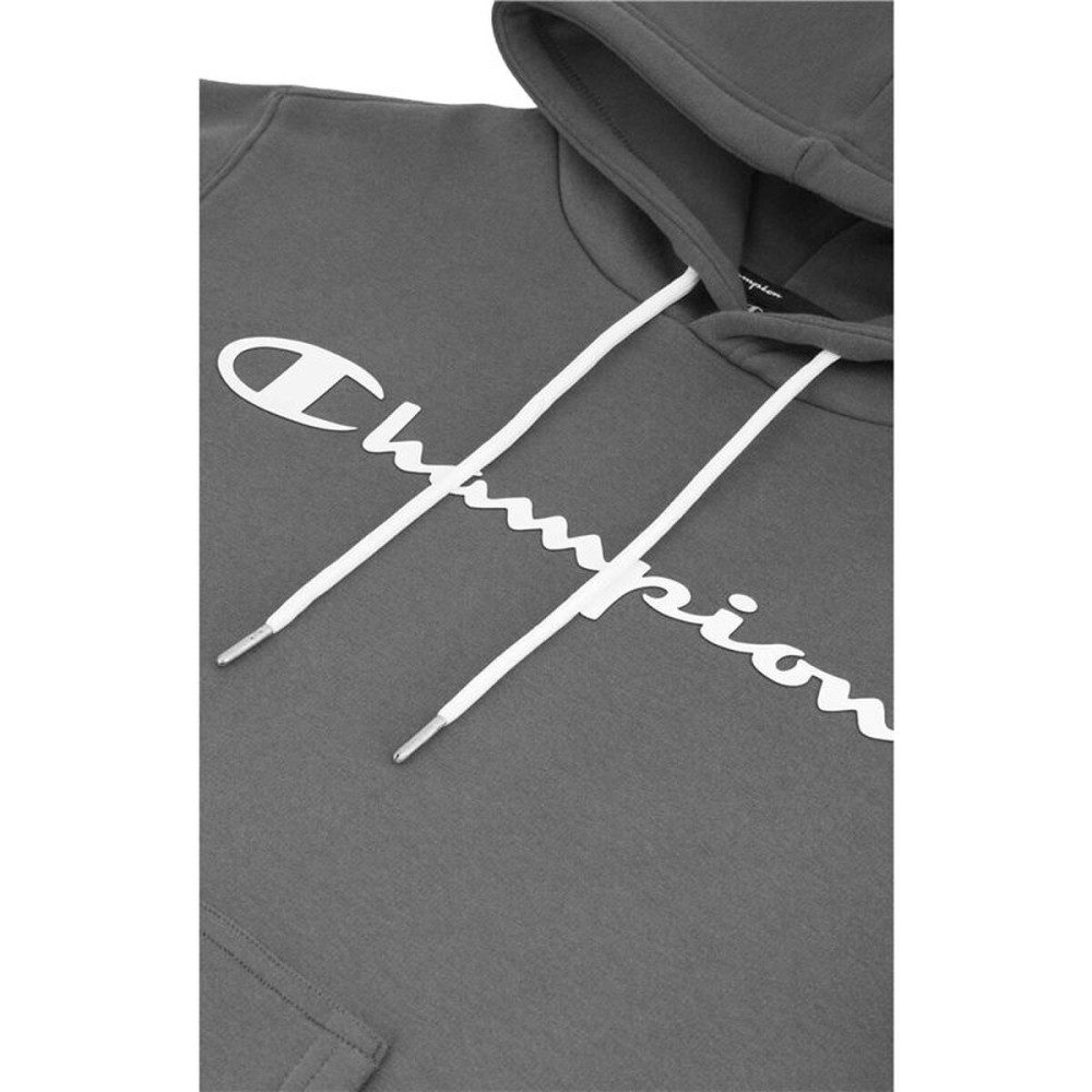 Hanorac cu Glugă Bărbați Champion Script Logo Print Gri deschis