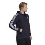 Hanorac cu Glugă Bărbați Adidas Essentials 3 Bandas Albastru închis