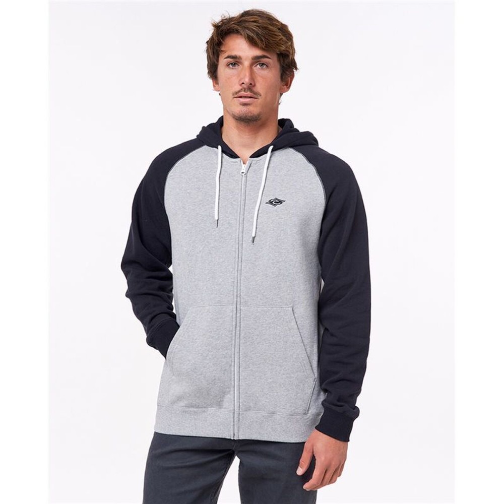Hanorac cu Glugă Bărbați Rip Curl Embroid Hooded Zip Thru Gri deschis