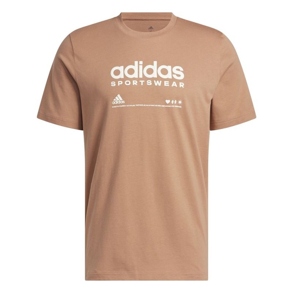 Tricou cu Mânecă Scurtă Bărbați Adidas Lounge Maro Deschis