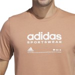 Tricou cu Mânecă Scurtă Bărbați Adidas Lounge Maro Deschis