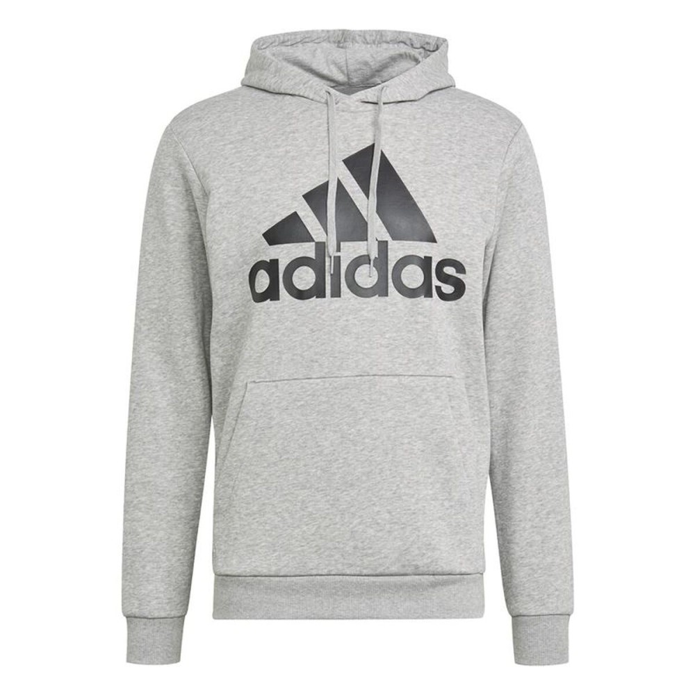 Hanorac cu Glugă Bărbați Adidas Essentials Fleece Big Logo Gri deschis