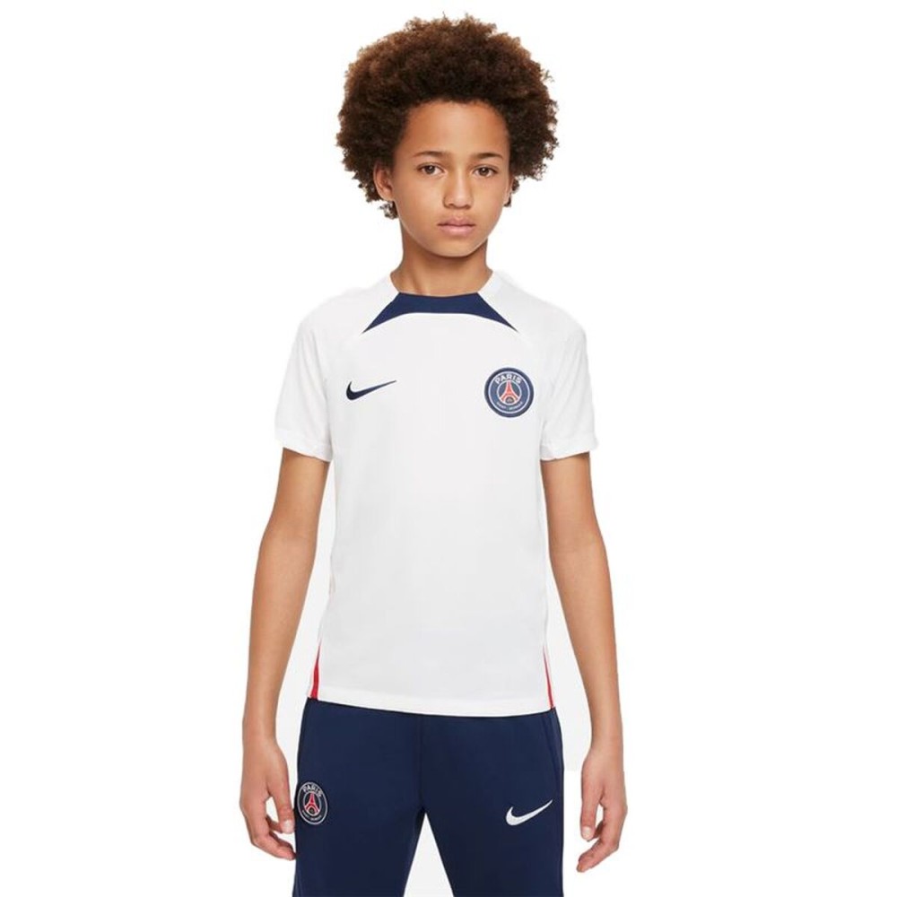 Tricou de Fotbal cu Mânecă Scurtă pentru Copii Nike París Saint-Germain Strike Alb