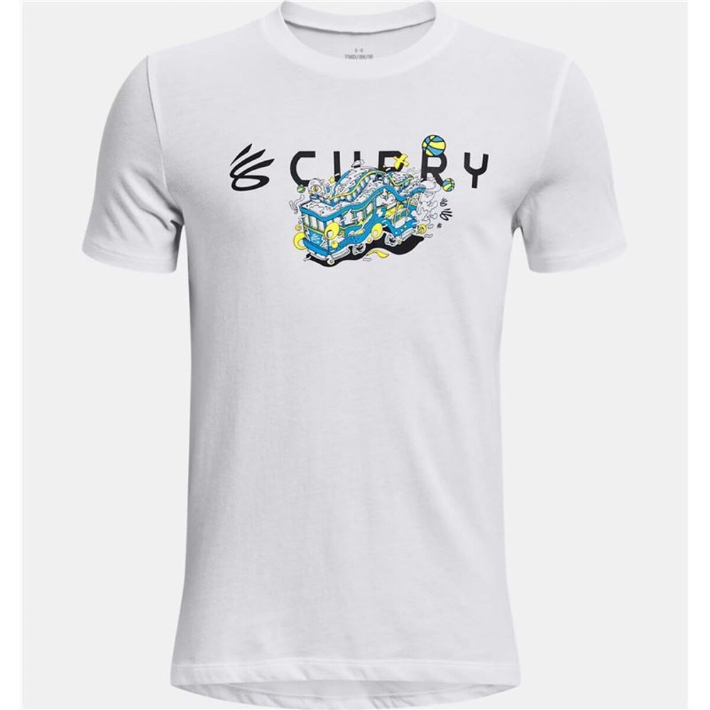 Tricou cu Mânecă Scurtă pentru Copii Under Armour 1374219-100 Alb