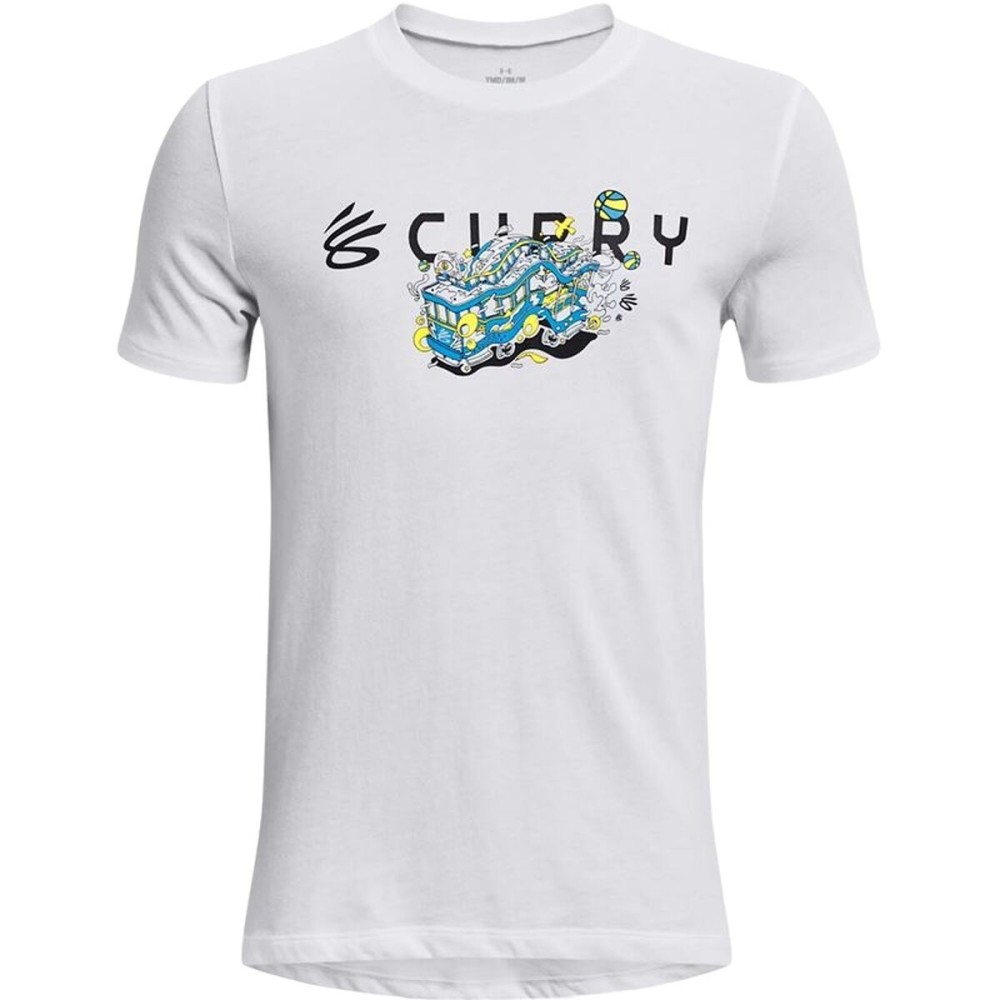 Tricou cu Mânecă Scurtă pentru Copii Under Armour 1374219-100 Alb