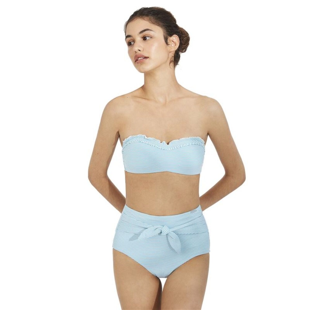 Bikini Ysabel Mora Bandeau Rayas Cyan