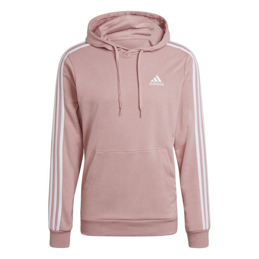 Hanorac cu Glugă Bărbați Adidas Essentials 3 Bandas Roz deschis