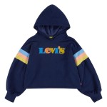 Hanorac cu glugă pentru fete Levi's Full Sleeve High Rise Girl Albastru închis