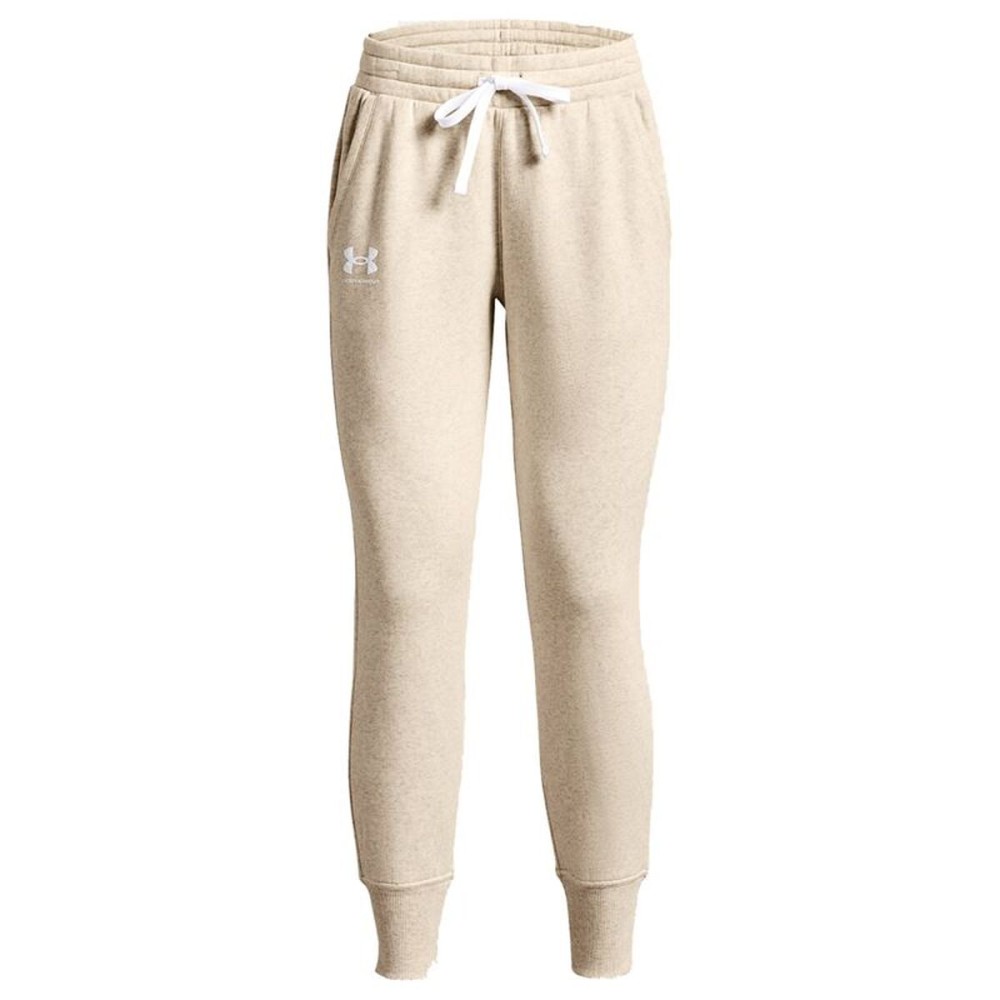 Pantaloni lungi de sport Under Armour Rival Fleece Joggers Alb Natural Femeie