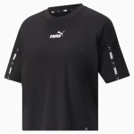 Tricou cu Mânecă Scurtă Femei Puma Power Tape Crop W Negru