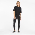 Tricou cu Mânecă Scurtă Femei Puma Power Tape Crop W Negru