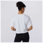 Tricou cu Mânecă Scurtă Femei New Balance Essentials Athletic Club Boxy Alb
