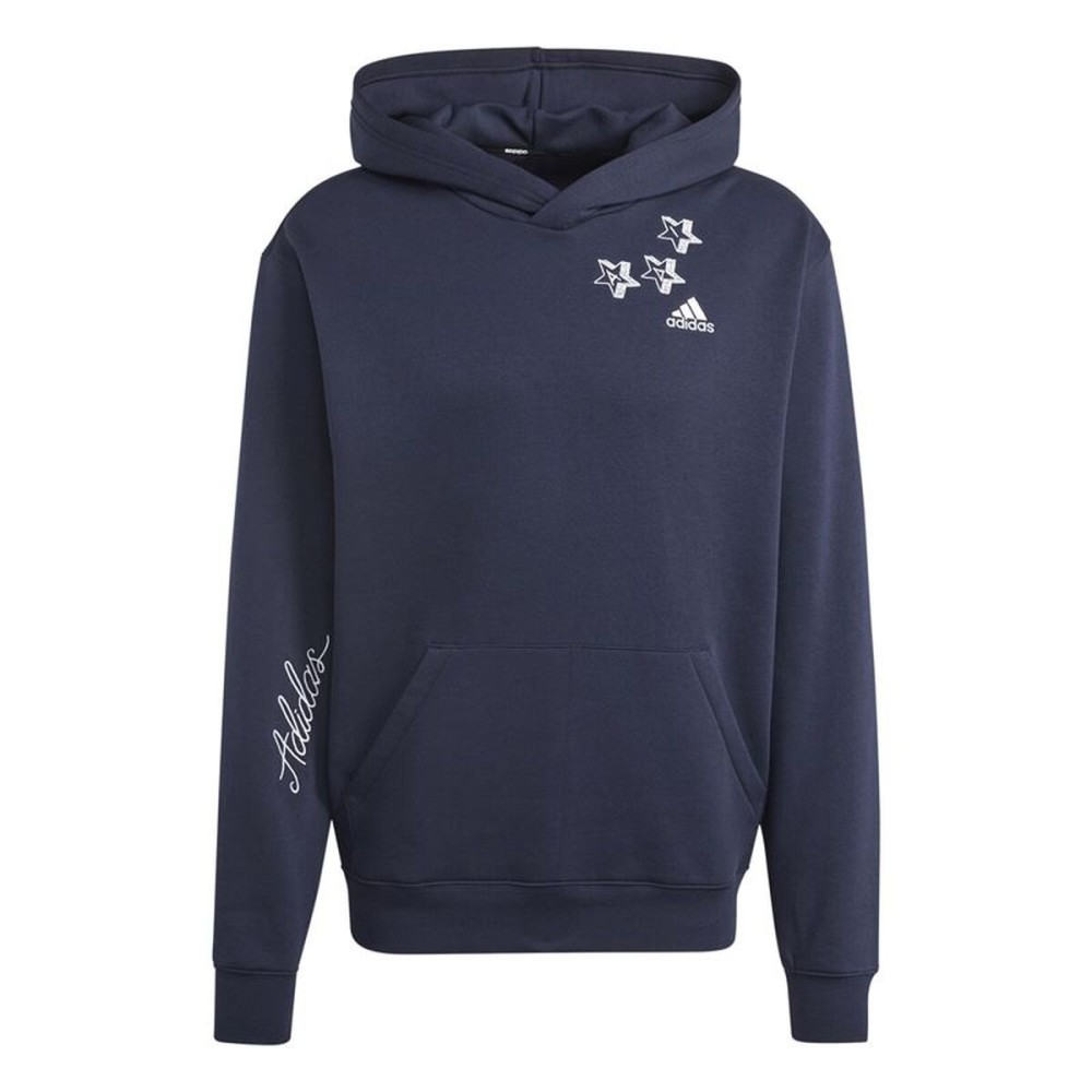 Hanorac cu Glugă Bărbați Adidas Bl Fl Hd Q3 Fl Bleumarin