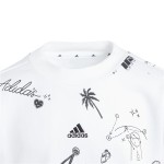 Hanorac fără glugă pentru fete Adidas Jg Bluv Q3Sweat Alb