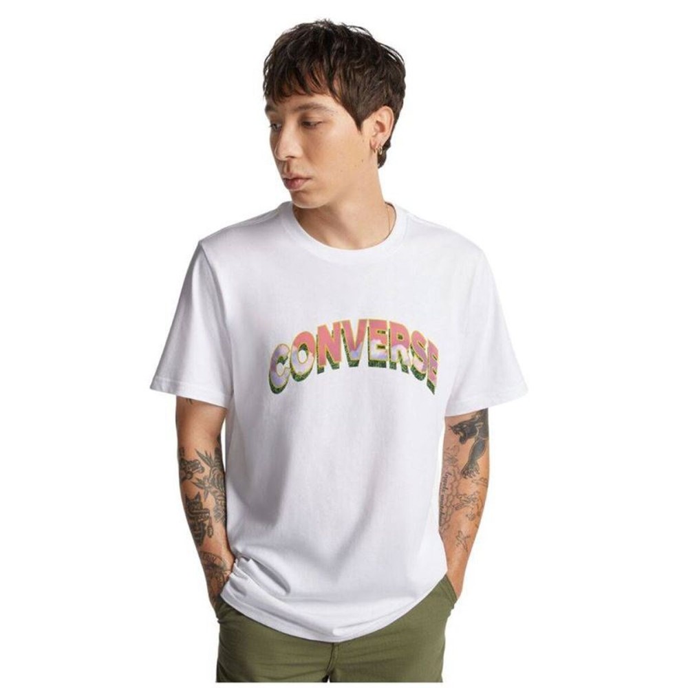 Tricou cu Mânecă Scurtă Bărbați Converse 10024589-A03 Alb (XS)
