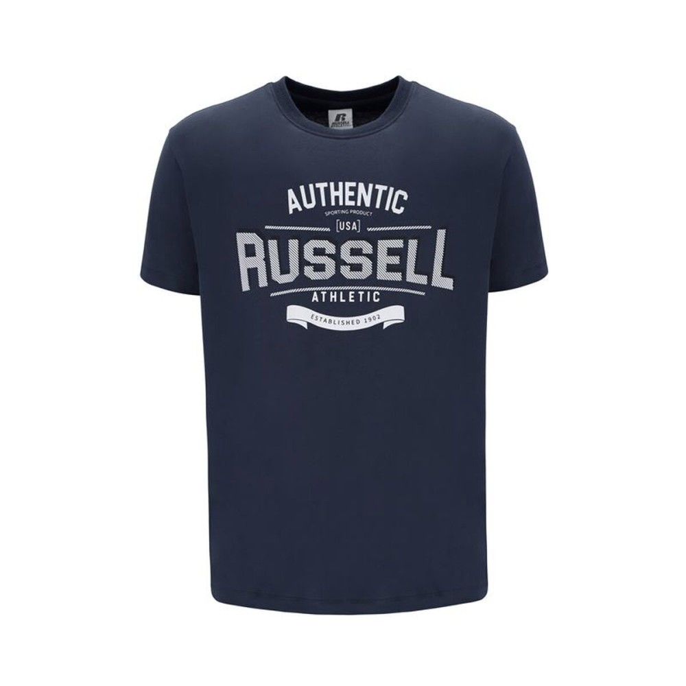 Tricou cu Mânecă Scurtă Bărbați Russell Athletic A30081-OB-155 Albastru închis (S)