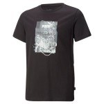 Tricou cu Mânecă Scurtă pentru Copii Puma Essentials+ Street Art Grap Negru