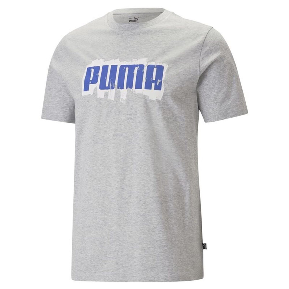 Tricou cu Mânecă Scurtă Bărbați Puma Puma Graphics Wordin Gri deschis
