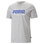 Tricou cu Mânecă Scurtă Bărbați Puma Puma Graphics Wordin Gri deschis