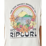 Tricou cu Mânecă Scurtă Femei Rip Curl Brighter Sun Relaxed Alb