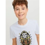 Tricou cu Mânecă Scurtă pentru Copii Jack & Jones Jorheavens Crew Neck Alb
