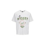 Tricou cu Mânecă Scurtă Bărbați Only & Sons Mickey Rlx Cloud Dancer Alb
