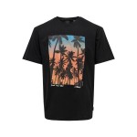 Tricou cu Mânecă Scurtă Bărbați Only & Sons Onskolton Reg Beach Negru