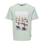 Tricou cu Mânecă Scurtă Bărbați Only & Sons Onskolton Reg Beach Surf Negru