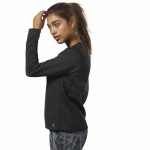 Tricou cu Mânecă Lungă Femei Reebok Thermowarm Deltapeak Negru