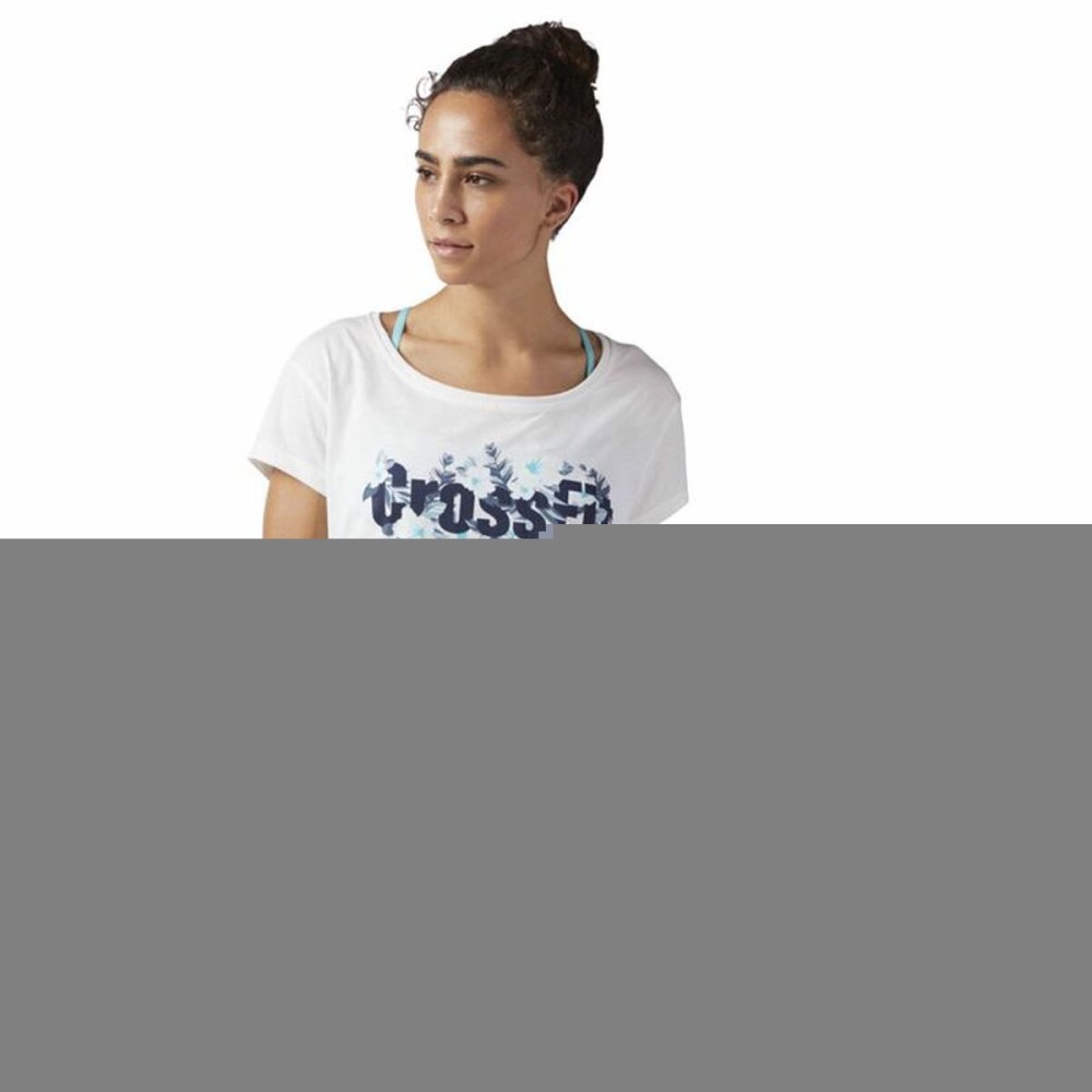 Tricou cu Mânecă Scurtă Femei Reebok Floral Easy Crossfit Alb