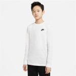 Tricou cu Mânecă Lungă Copii Nike Sportswear Alb