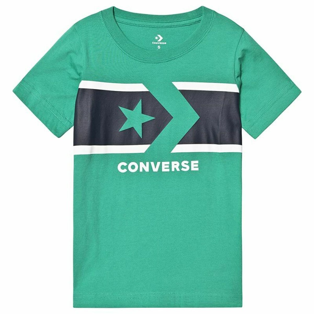 Tricou cu Mânecă Scurtă pentru Copii Converse Stripe Star Chevron  Verde