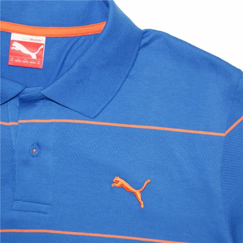 Tricou Polo cu Mânecă Scurtă Bărbați Puma Jacquard Albastru