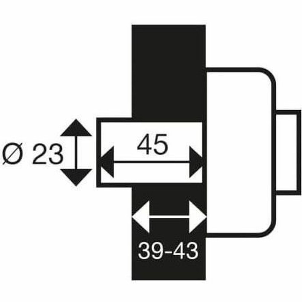 Încuietoare cu mortar Yale YV25BT-45/SC Oțel Uși Ø 23 mm
