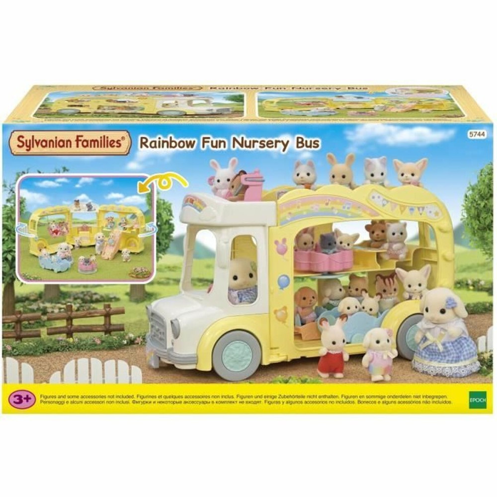 Accesorii pentru căsuțe de păpuși Sylvanian Families 5744 Rainbow Fun Nursery Bus