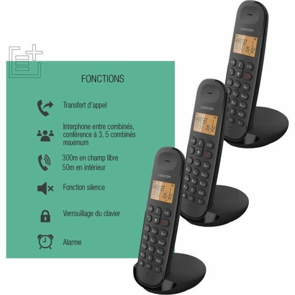 Telefon fără Fir Logicom ILOA 350 TRIO Negru