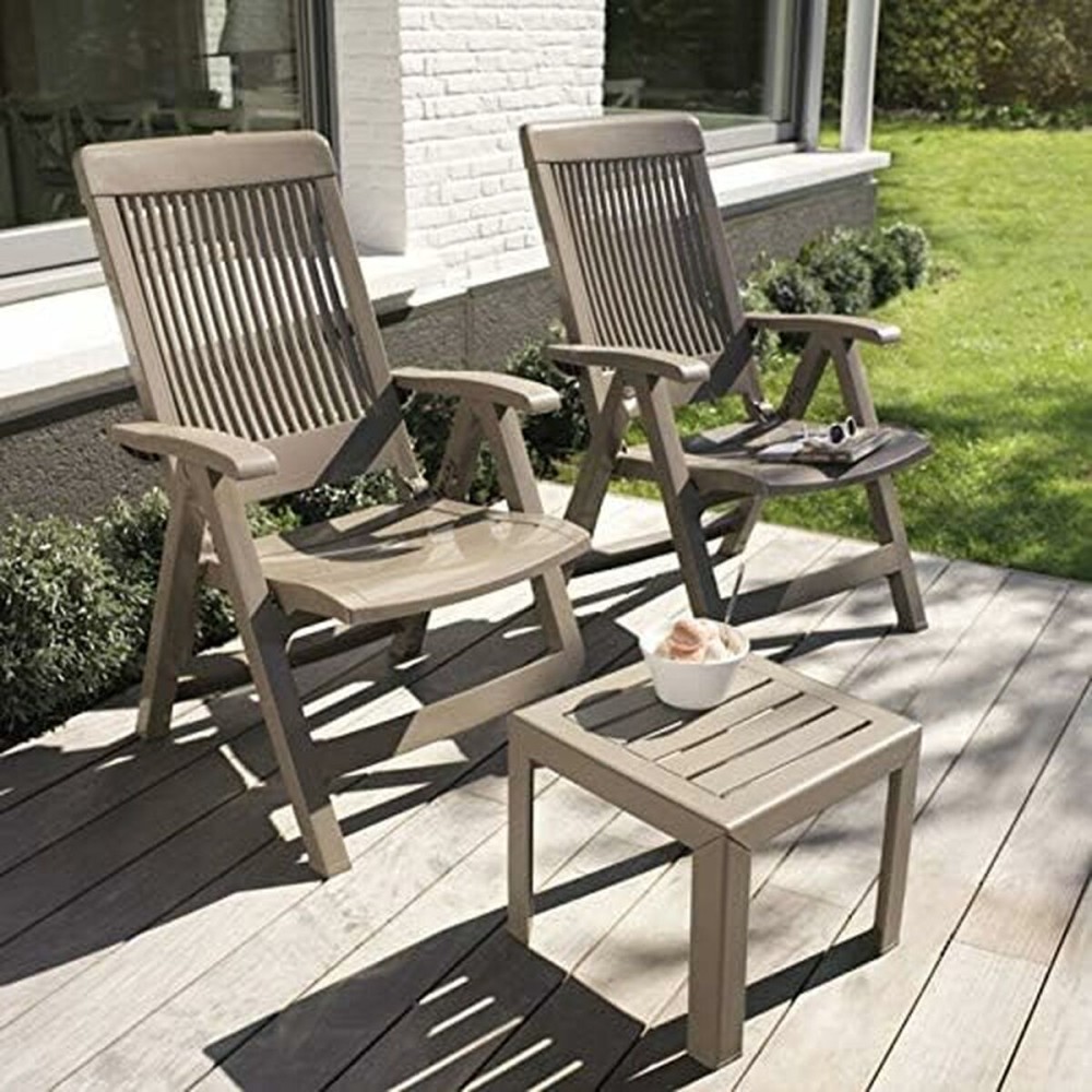 Masa laterală Grosfillex Gri Maroniu Rășină Plastic 40 x 40 x 35 cm