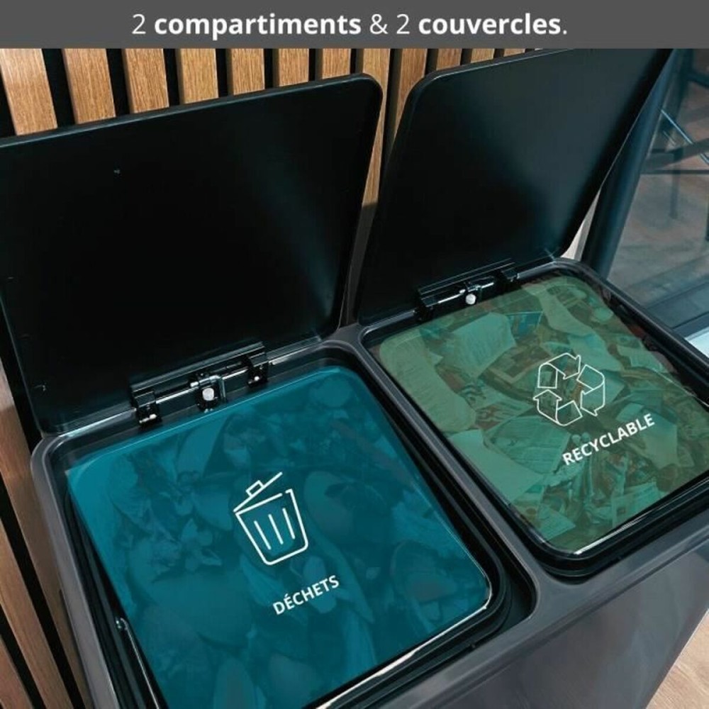 Pubelă Kitchen Move Gri Oțel inoxidabil 60 L