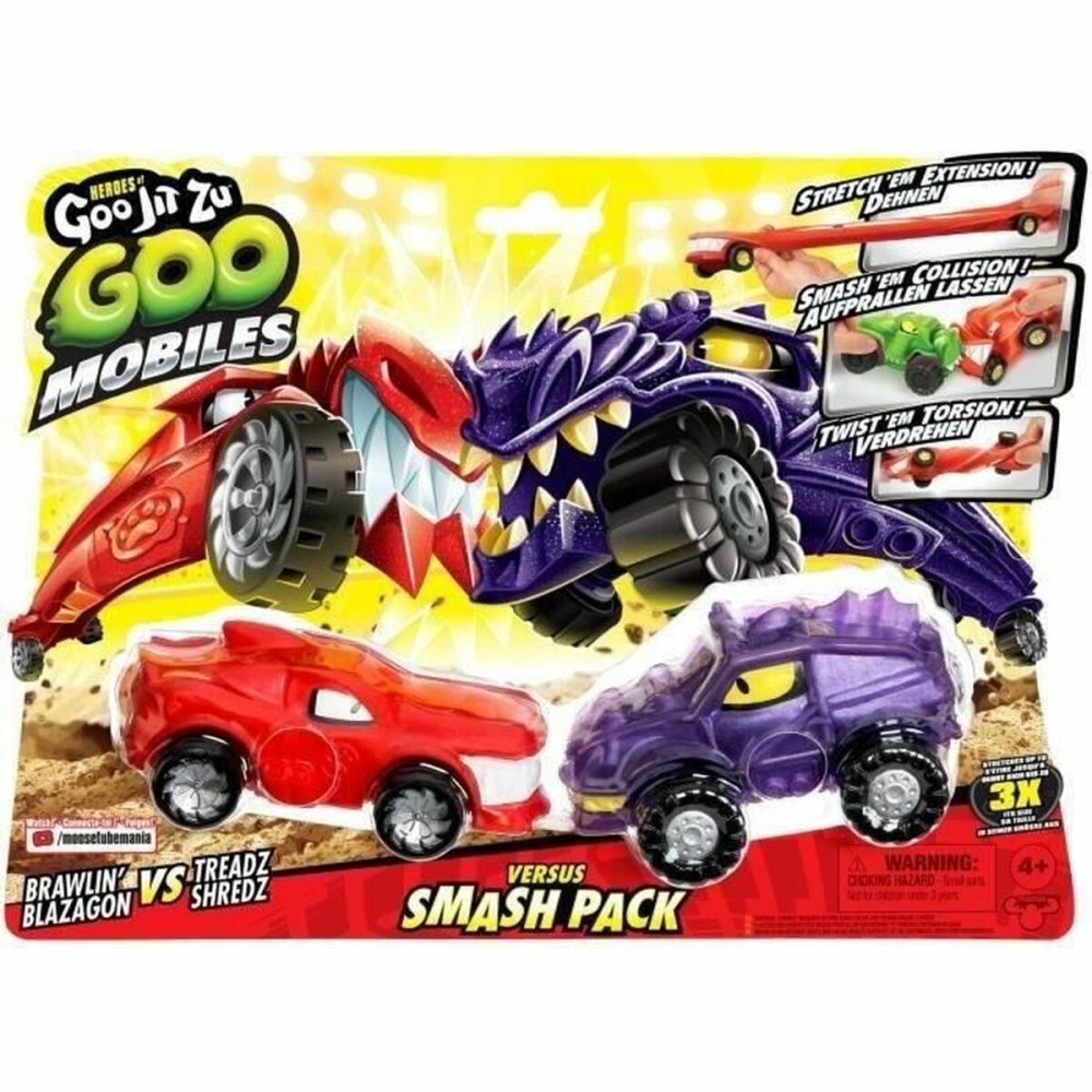 Set mașini Moose Toys GOO MOBILES - BLAZAGON VS TREADS SHREDZ Roșu