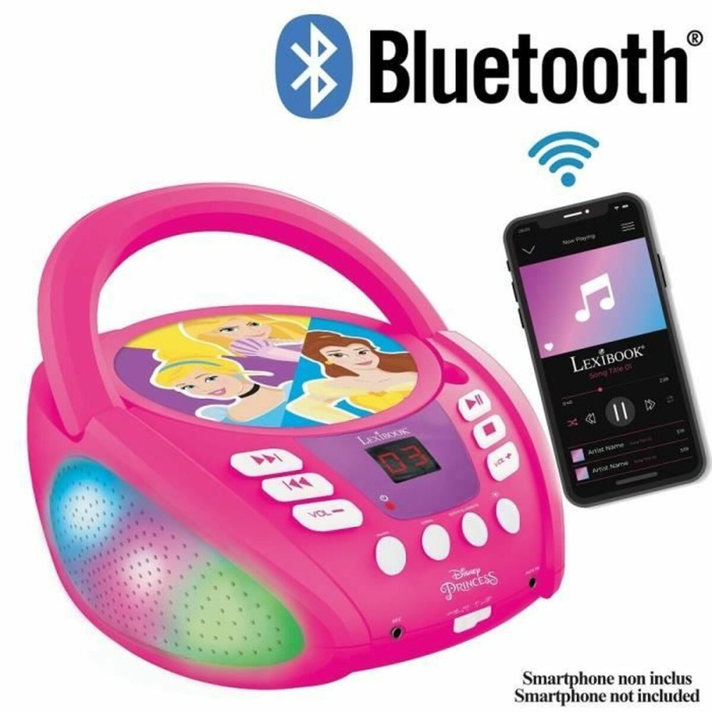 Radio CD MP3 cu Bluetooth Lexibook PRINCESA DE DISNEY Bluetooth 5.0